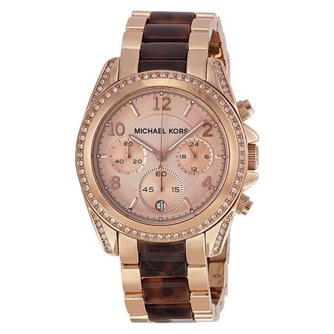 michael kors rose gold watch with stones|rose gold mk watch cheap.